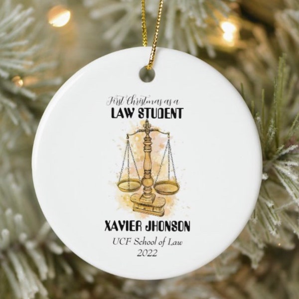 First Christmas as a Law Student Ornament,  Law Student Gift, law ornament, attorney ornament, attorney gift