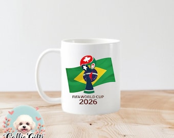 world cup 2026 mug, world cup lover, soccer lover, world cup mug, themed mug, soccer fan, Usa Mexico Canada world cup, Brazil world cup