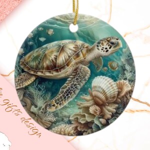 Turtle  Christmas Ornament, Personalized Turtle  Ornament, Turtle  Gift, Turtle, suncatcher,  Turtle Decoration, stain glass ornament 323