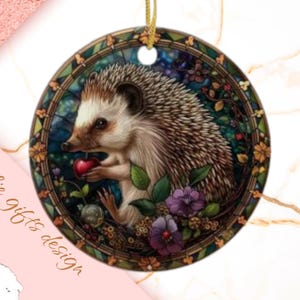Hedgehog Ornament, Custom Hedgehog Ornament, Hedgehog Gift, Hedgehog Christmas, Hedgehog lover gift, Hedgehog, Hedgehog Christmas Tree 341