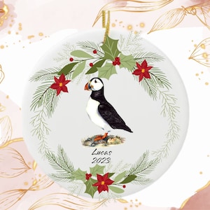 Puffin Christmas Ornament, Personalized Puffin Ornament, Puffin Gift, Puffin Christmas Tree Decor, Puffin Decoration, Puffin Present