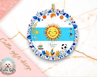 argentina Christmas Ornament, Personalized argentina Ornament, argentina Gift, argentina Christmas Tree Decor, argentina Decoration, ru 529