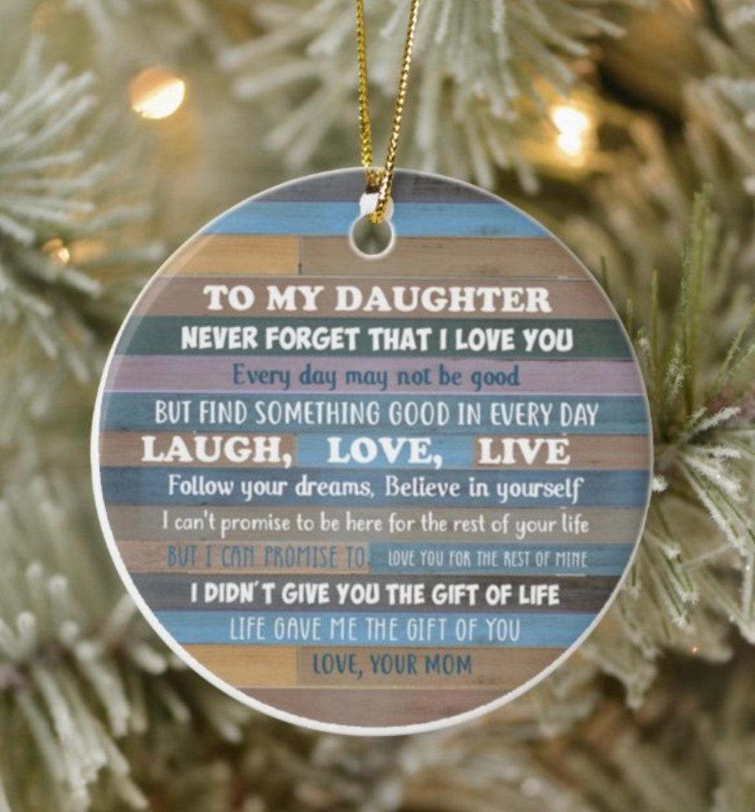 To My Daughter Ornament, Christmas Gift for Daughter From, Gift From