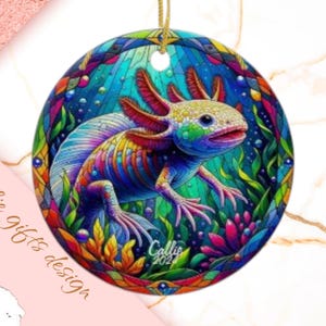 axolotl Christmas Ornament, Personalized axolotl Ornament, axolotl Gift, axolotl Christmas Tree Decor, axolotl Decoration, rustic wood o 260