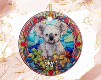 Koala Meditation Christmas Ornament, Personalized Koala Meditation Ornament, Koala Gift, Yoga Christmas Tree Decor, Koala Decoration