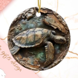 Turtle  Christmas Ornament, Personalized Turtle  Ornament, Turtle  Gift, Turtle, suncatcher,  Turtle Decoration, stain glass ornament 322