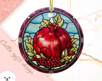 Pomegranate Christmas Ornament, Personalized Pomegranate Ornam, Pomegranate Gift, Pomegranate, Pomegranate decor, glass ornament, suncat 416