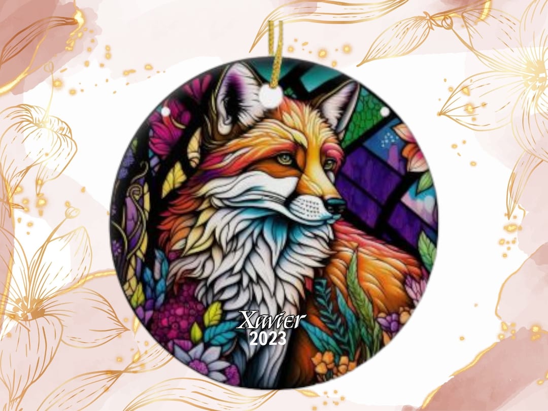 Red Fox Christmas Ornament, Personalized Red Fox Ornament, Red Fox Gift