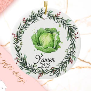Cabbage Christmas Ornament, Personalized Cabbage Ornament, Cabbage Gift, Cabbage Christmas Tree Decor, Cabbage Decoration, Present 210