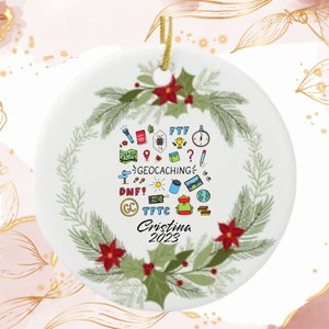 Geocaching Christmas Ornament, custom Geocaching Ornament, Geocaching lover gift,  Geocaching Christmas, Geocaching Decoration, rustic wood