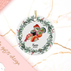 Sushi Ornament, CustomSushi Ornament, Sushi Gift, Sushi Christmas, Sushi lover gift, Sushi, Sushi Christmas Tree 127
