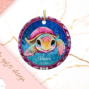 Turtle  Christmas Ornament, Personalized Turtle  Ornament, Turtle  Gift, Turtle, suncatcher,  Turtle Decoration, stain glass ornament 45