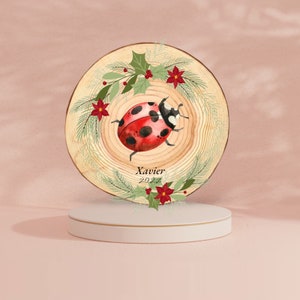 Ladybug Christmas Ornament, Personalized Ladybug Ornament, Ladybug Gift, Ladybug Christmas Tree Decor, Ladybug Decoration