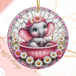 elephant Christmas Ornament, Personalized elephant Ornament, elephant Gift, elephant Christmas Tree Decor, elephant Decoration, rustic w 435