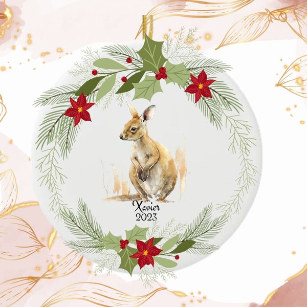 kangaroo  Christmas Ornament, Personalized kangaroo  Ornament, kangaroo  Gift, kangaroo  Christmas Tree Decor,  kangaroo Decoration, rustic