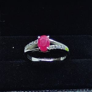 Oval Ruby Gemstone Ring, 925 Sterling Silver, Natural Ruby Ring, Dainty Ring For Women's, January Birthstone, Engagement Gift Ring