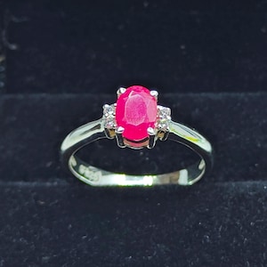 Natural Ruby Engagement Ring, Oval Cut Ruby Ring, January Birthstone, Art Deco Ring, Anniversary Gift For Her, Promise Ring, Gift For Women