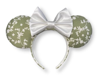 Green Floral Ears