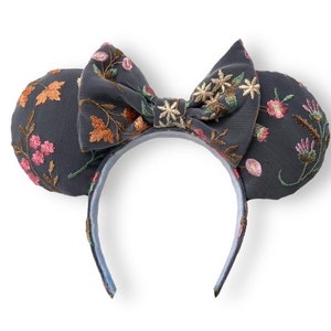 Flower Embroidered Ears in Black