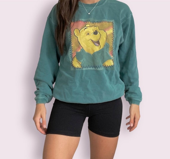 1990's green Winnie the Pooh Sweatshirt - image 1