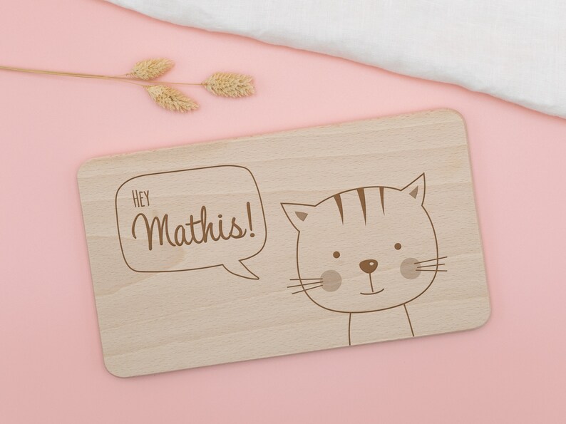 Rannenberg & Friends Frühstücksbrettchen „Naschkatze“ – Buntes Schneidebrett Aus Resopal, 23x14 Cm