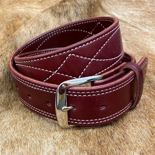 Cowboy Stitch Belt- Latigo