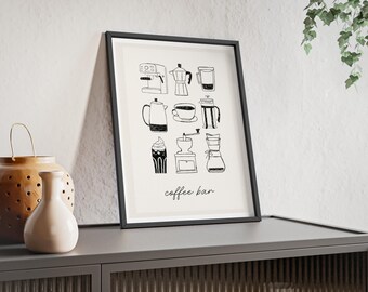 Coffee Bar Art Print: Minimalist Kitchen Decor, Coffee Lover Gift