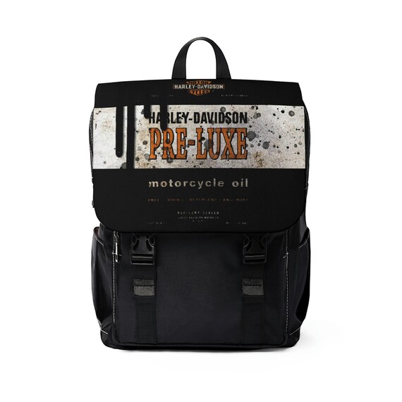 Unisex Casual Shoulder Backpack Harley Davidson Oil 