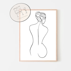 Woman Sitting, Line Drawing Woman, Woman Body Art, Feminist Print, One Line Art, Minimalist Art, Digital Download