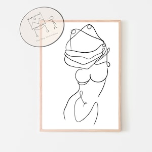 Woman Undressing, Line Drawing Woman, Woman Body Art, Feminist Print, One Line Art, Minimalist Art, Digital Download