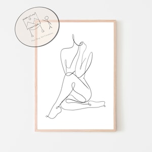 Woman In Pose Line Drawing Woman Body Art Feminist Print One Line Art Minimalist Art Black and White Art Digital Download Home Decor art