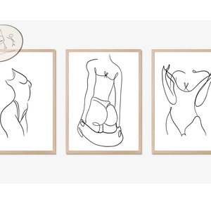 Woman Line Art Print, Female Figure Line Art Set, Woman Art Print Set, Abstract Woman Body Wall Art, Minimal Woman Art, Digital Download