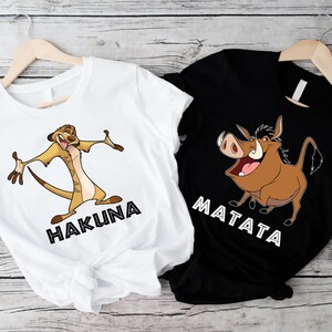 Hakuna Matata Funny Couples Shirts Timon and Pumba Shirts the Lion King Disney Trip Shirt Couples Shirts White Shirts Family Shirts Etsy