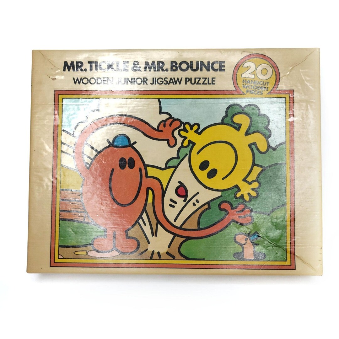 Vintage 1979 Mr. Tickle & Mr. Bounce Wooden Jigsaw Puzzle 20 Pieces Hargreaves Etsy