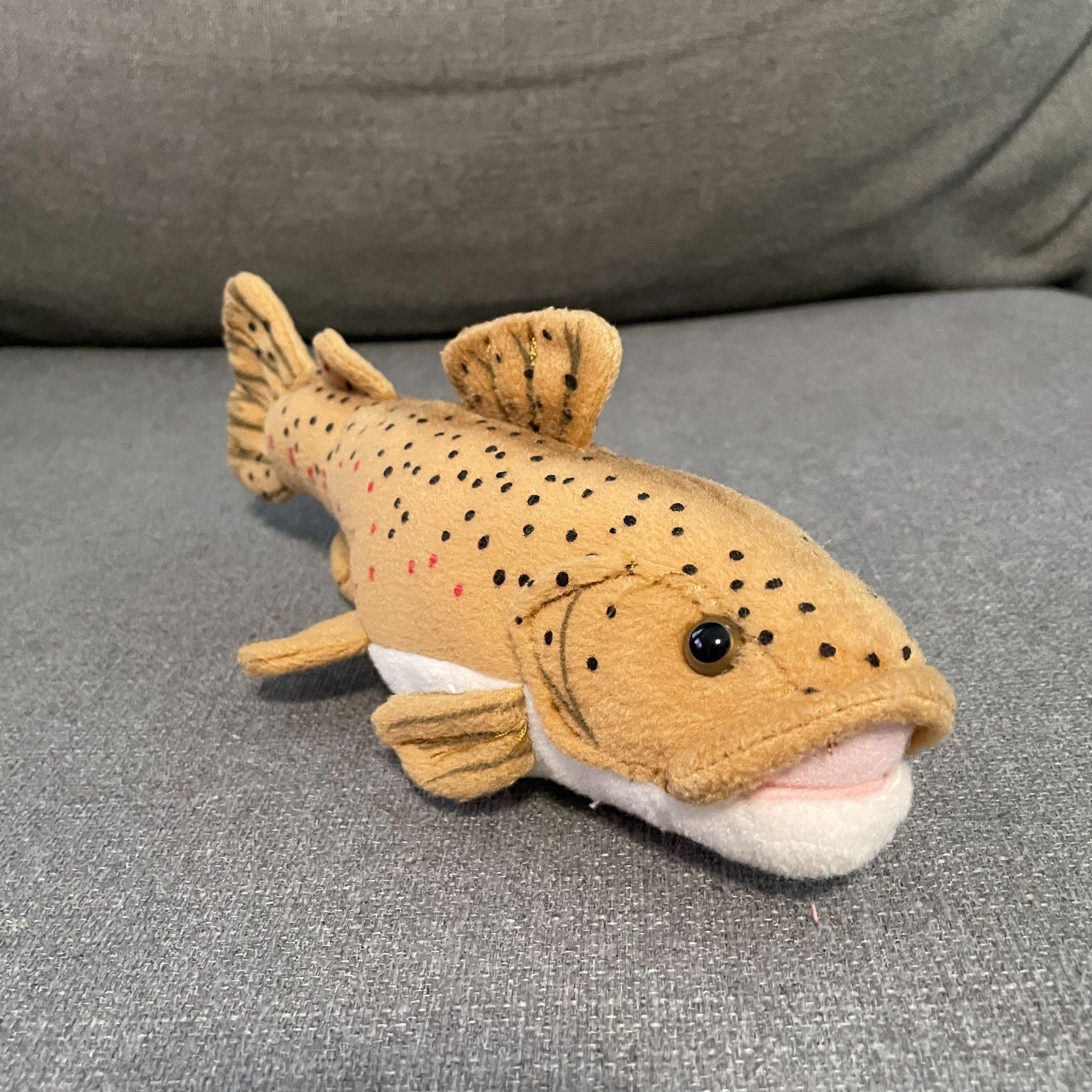 Freshwater Trout Fish 10 Realistic Stuffed Plush Brown Spotted Sea Marine W  