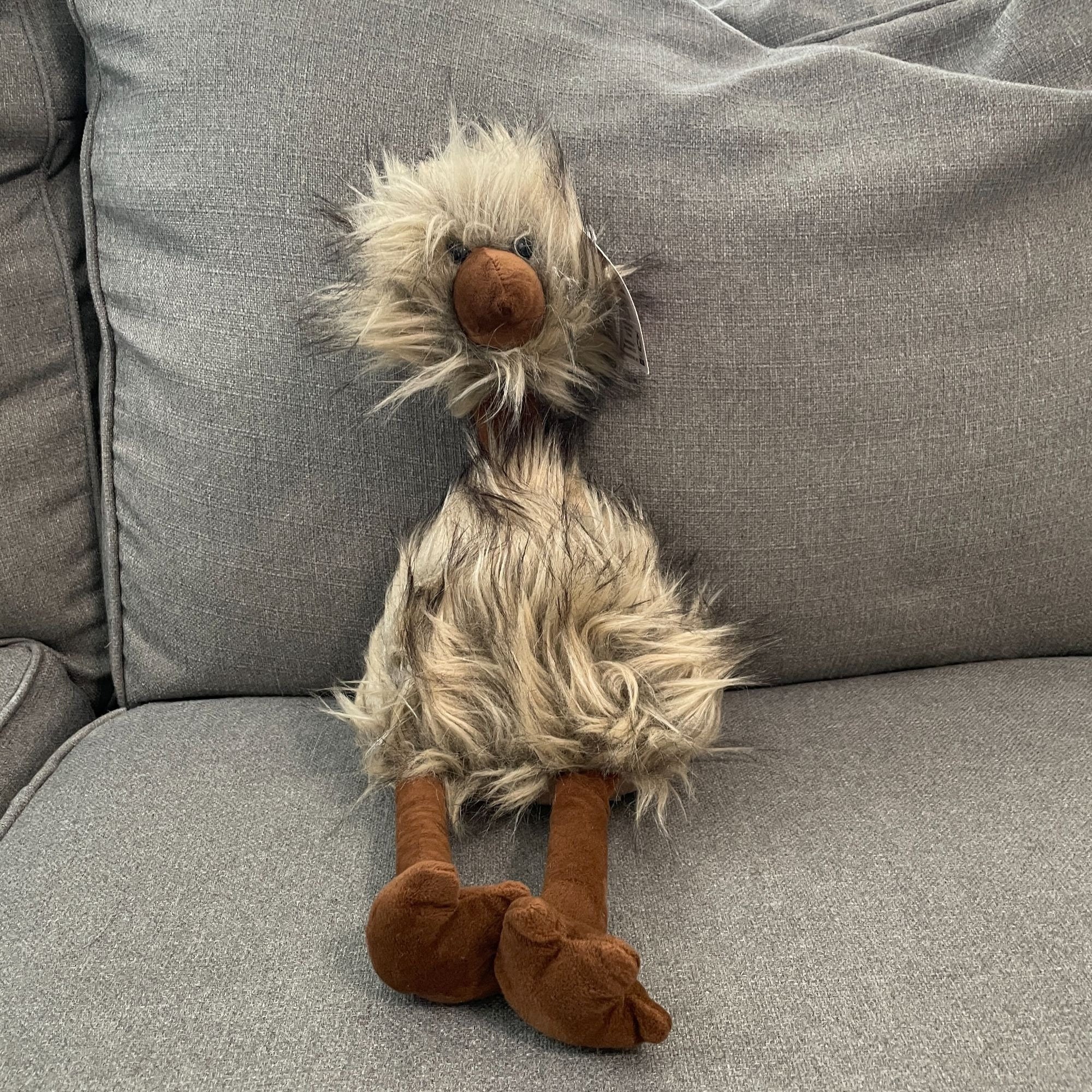 Walmart Ostrich 16 Realistic Stuffed Plush Bird Brown Fuzzy Shaggy Dangling Q Etsy
