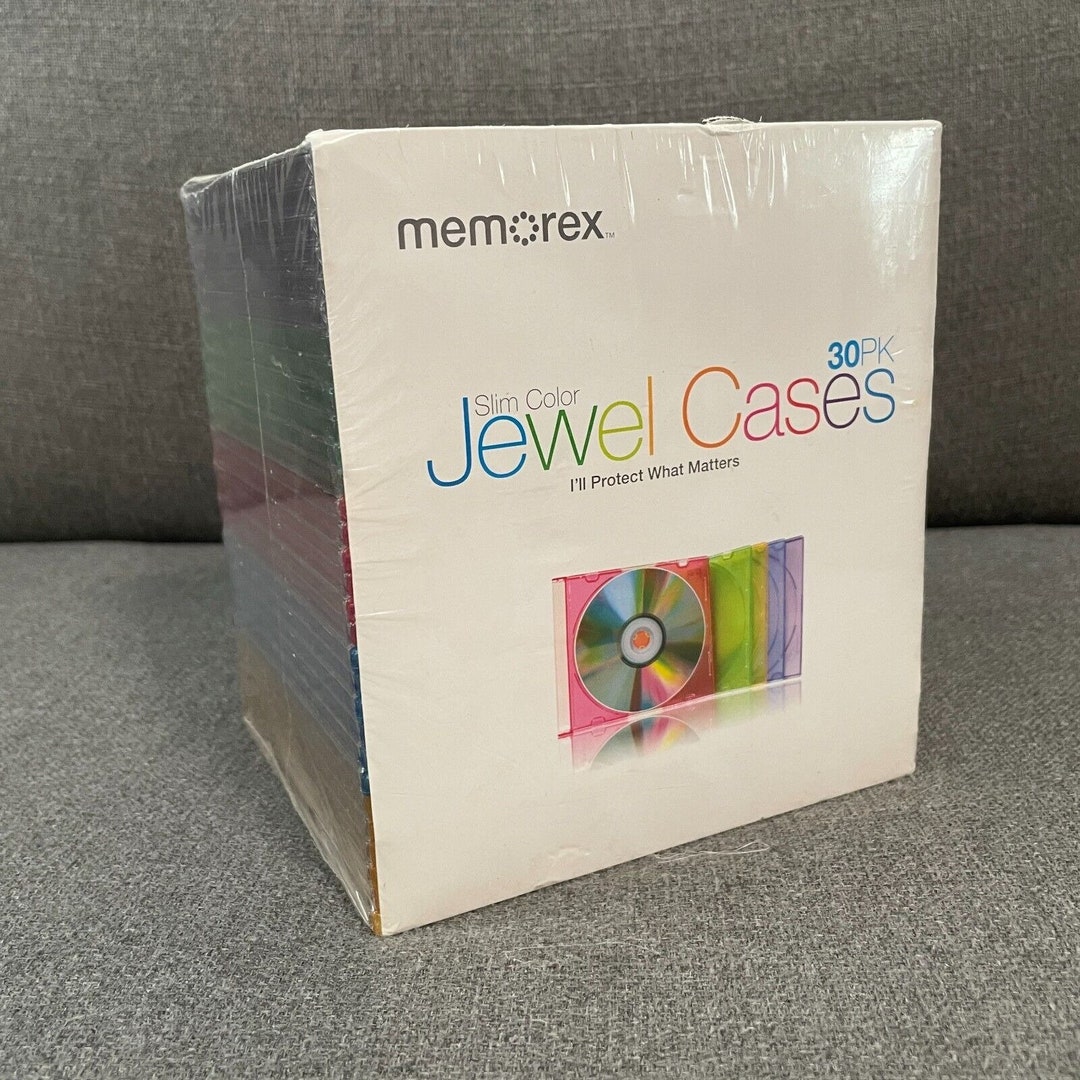 Memorex Multi Color Slim Jewel Cases Pack of 30 Unopened CD DVD Storage