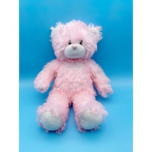 Build a Bear Teddy 15&quot; Pink Stuffed Plush Soft Toy Stitched Sewn Eyes