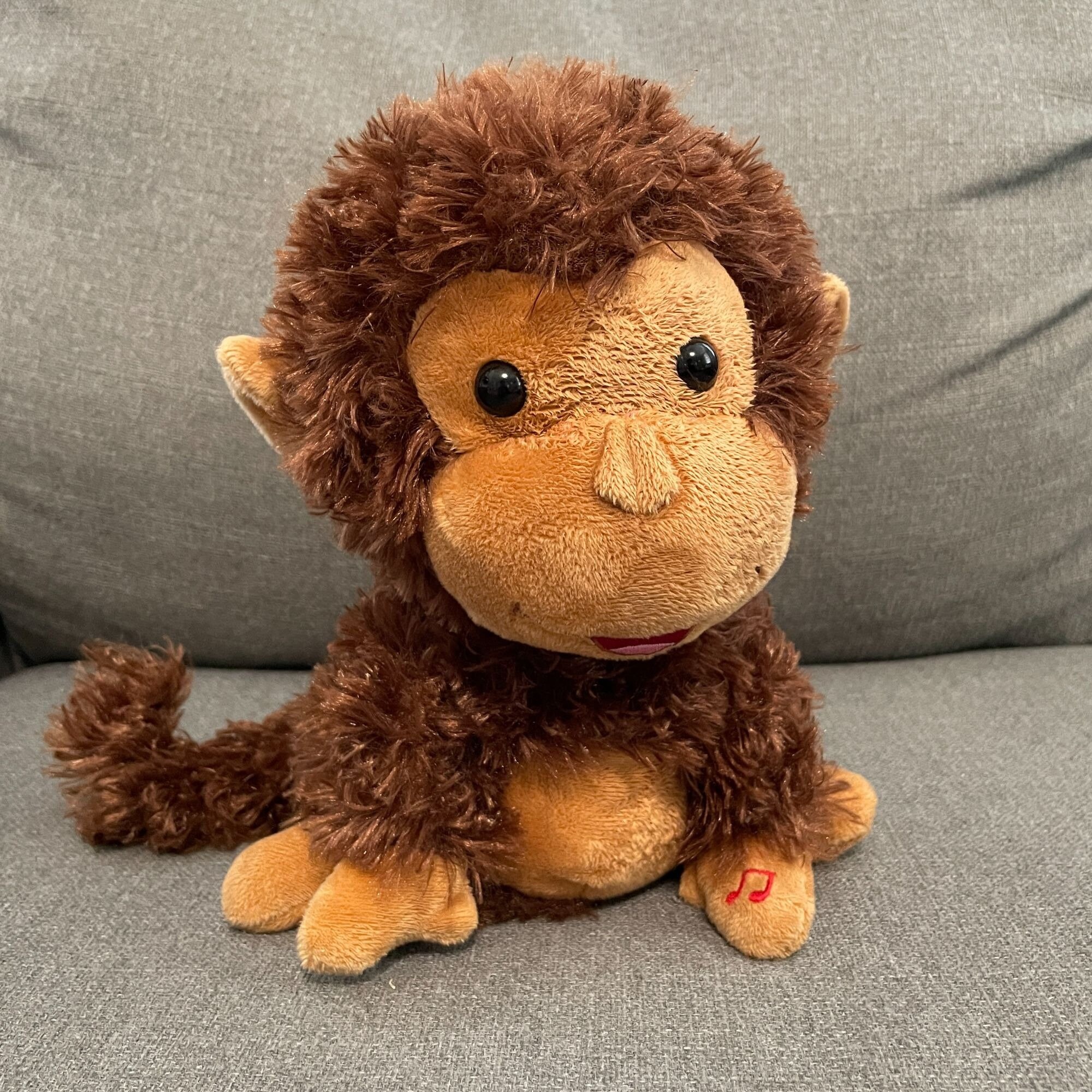 Cuddle Barn Dancing Monkey With Sound 9 Brown Plush Toy Tested Works Animated R Etsy UK