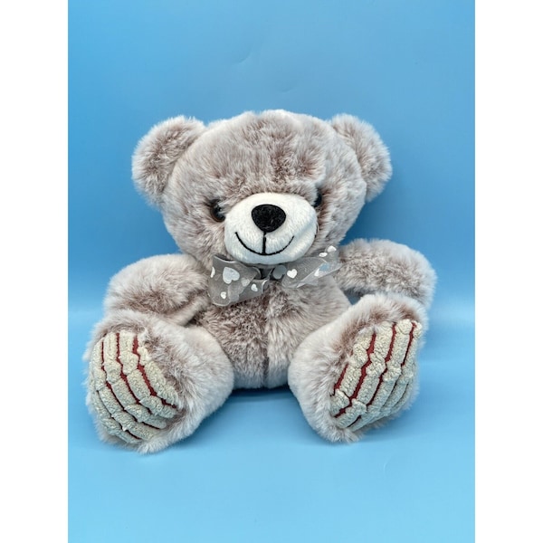 MTY International Teddy Bear 8" Brown Beige Stuffed Plush Textured Feet Soft