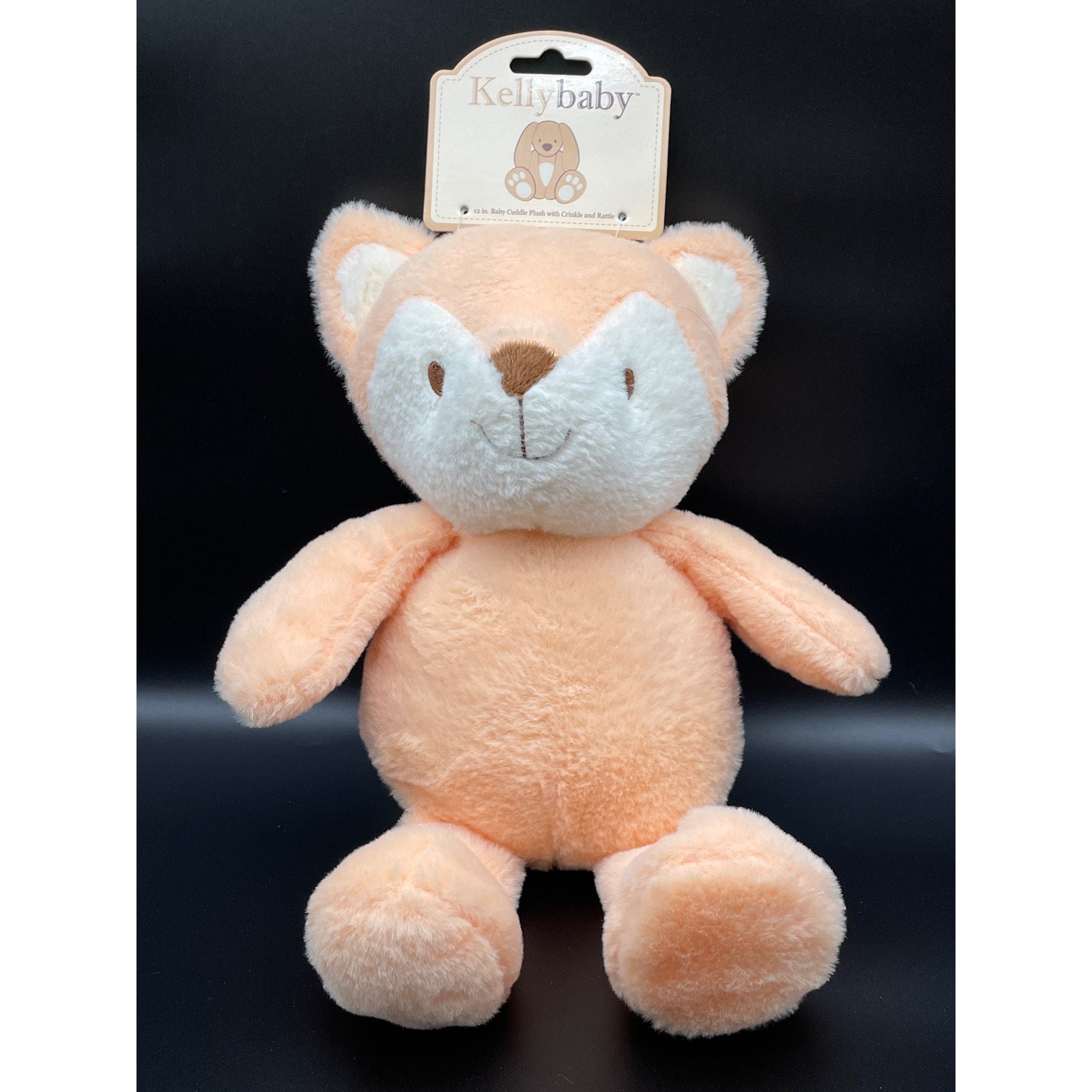 Kellytoy Baby Cuddle Fox 12 Orange Peach Stuffed Plush Rattle