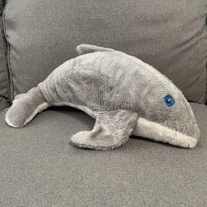 Vintage Carlisle Co Dolphin 18” Realistic Gray Stuffed Plush Fish Sealife  Jm