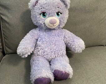 Build A Bear Frozen Anna 17&quot; Purple Glitter Stuffed Plush Disney Sparkle Teddy v