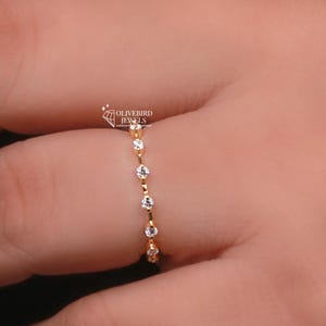 Floating Bubble Diamond Wedding Band,Round Lab Grown Diamond Band,Full Eternity Band,Stackable Band,Matching Band, Minimalist Band For Women