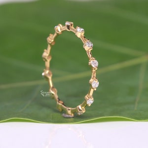1.60 MM Floating Bubble Diamond Wedding Band, Round Lab Grown Diamond Band, Full Eternity Band, Stackable Band,Matching Band,Minimalist Band