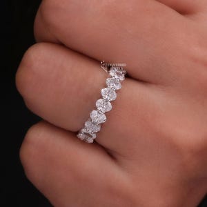 Oval Cut Lab Grown Diamond Eternity Band,14K Gold Anniversary Proposal Wedding Gift for Her,Wife Birthday Gift,Wedding Band For Women,Gifts
