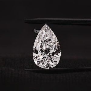 Pear Cut Lab Grown Diamond For Engagement Ring, 2.0CT Solitaire Handcrafted Diamond, IGI Certified Eco Friendly Diamond For Jewelry Making