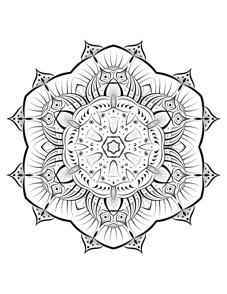 8000 Digital Mandala Coloring Pages Bundle Printable Instant Download