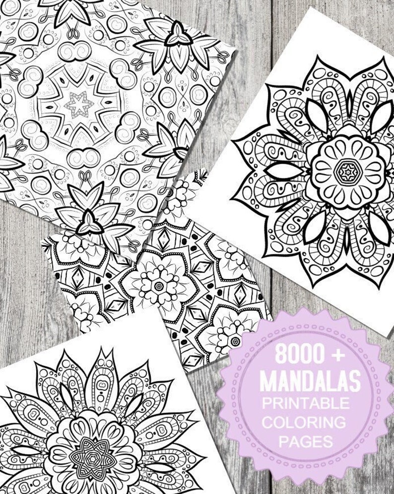 8000+ Digital Mandala Coloring Pages Bundle Printable Instant Download ...