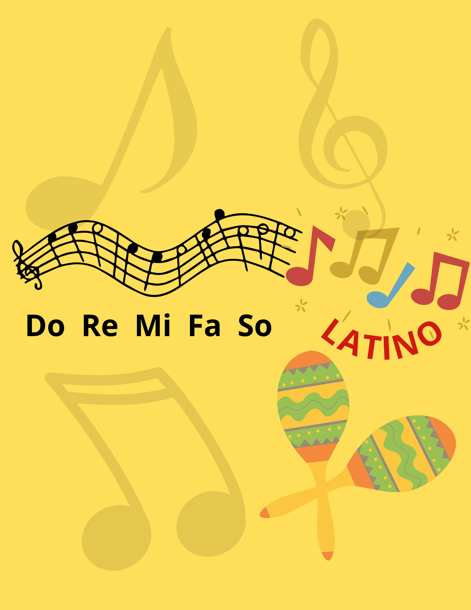 Do Re Mi Fa so LATINO Print./8x11/ Musical Notes/ Classroom Art Etsy